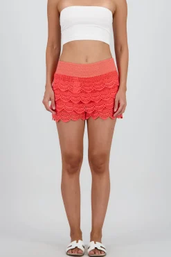 Shasa Lace Shorts with Ruffle Detail