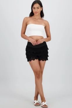 Shasa Lace Shorts with Ruffle Detail