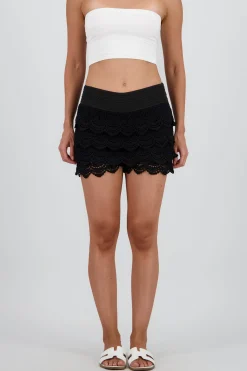 Shasa Lace Shorts with Ruffle Detail