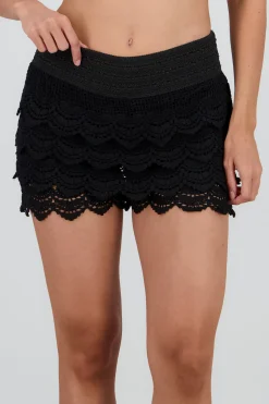 Shasa Lace Shorts with Ruffle Detail