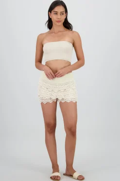 Shasa Lace Shorts with Ruffle Detail