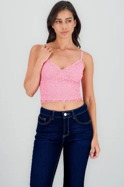 Shasa Lace Top with V Neck Detail