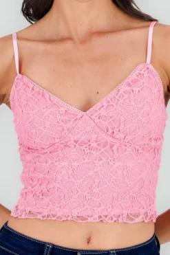 Shasa Lace Top with V Neck Detail
