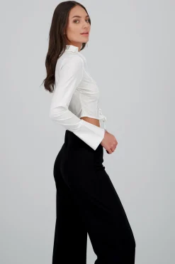 Shasa Lace Up Blouse
