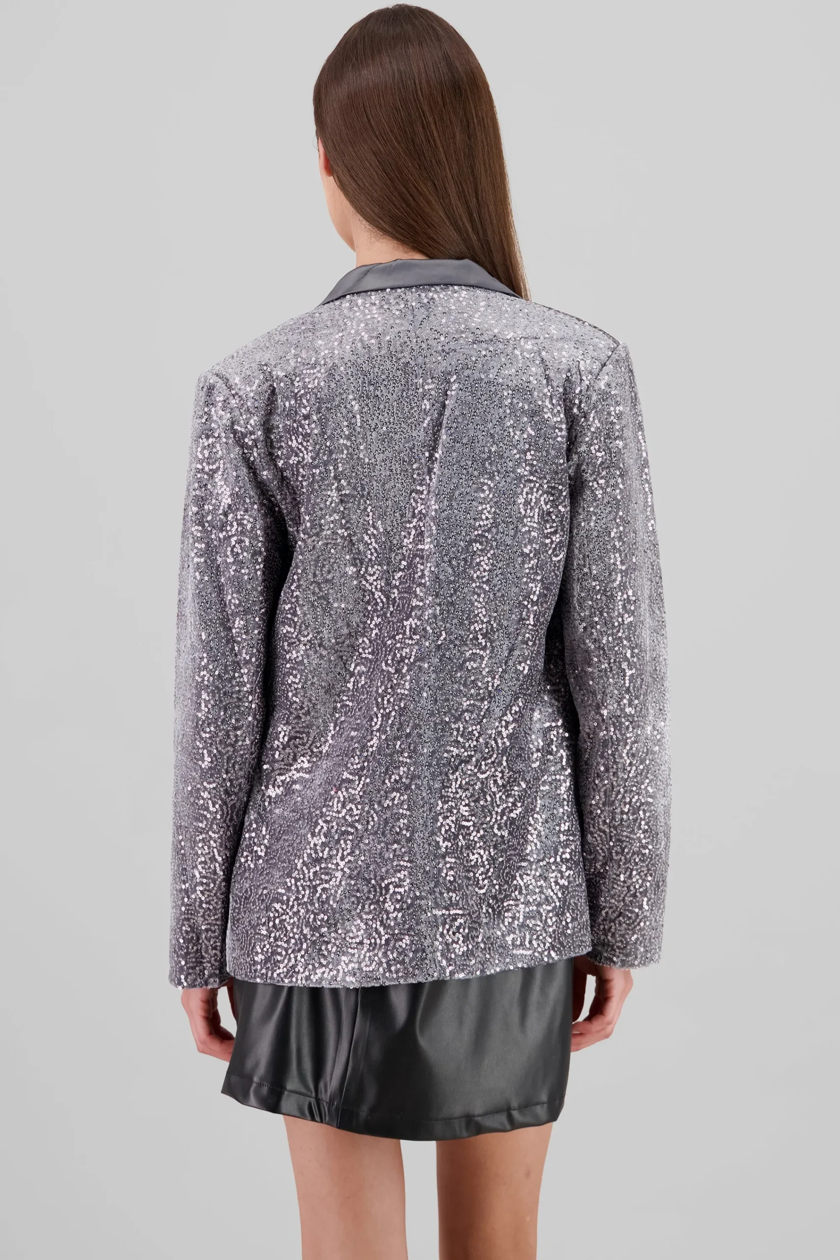 Shasa Lapel Detail Sequin Blazer