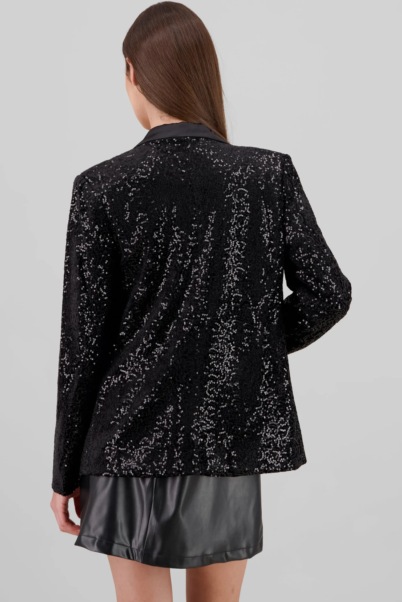 Shasa Lapel Detail Sequin Blazer