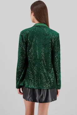 Shasa Lapel Detail Sequin Blazer