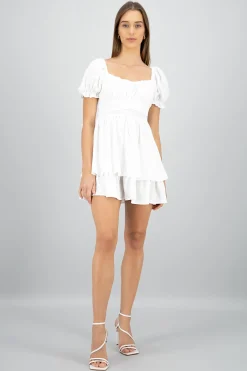 Shasa Layered ruffle mini dress