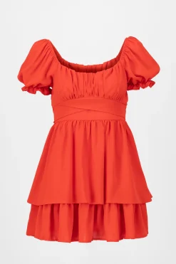 Shasa Layered ruffle mini dress