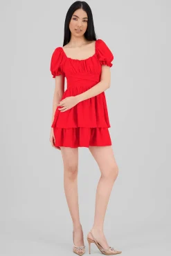 Shasa Layered ruffle mini dress