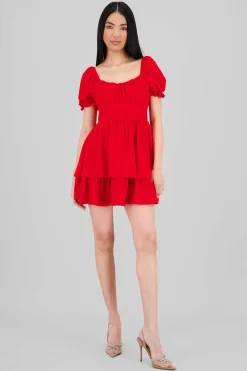 Shasa Layered ruffle mini dress