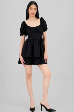 Shasa Layered ruffle mini dress