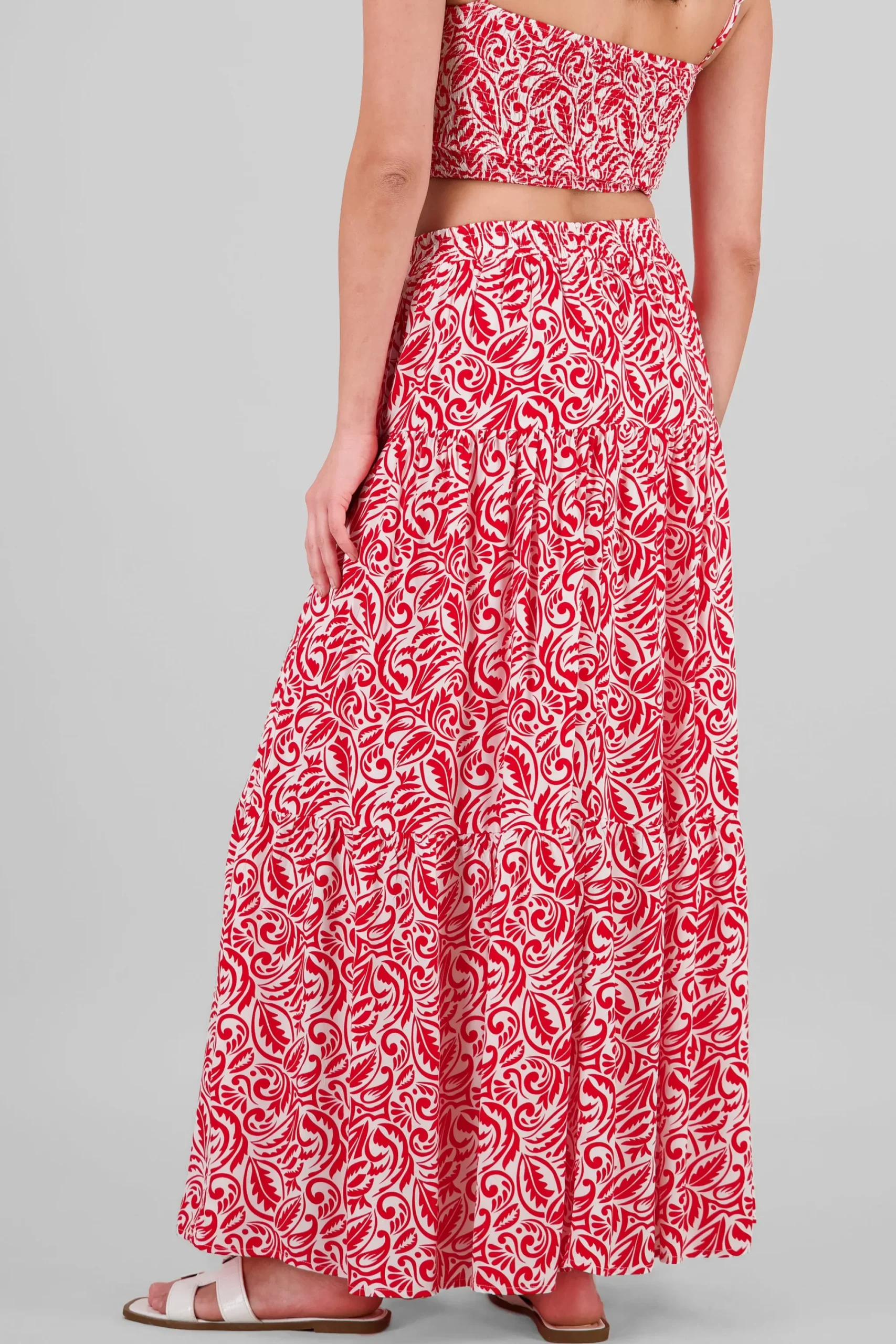 Shasa Leaf Print Maxi Skirt