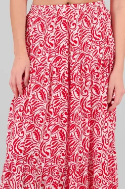 Shasa Leaf Print Maxi Skirt