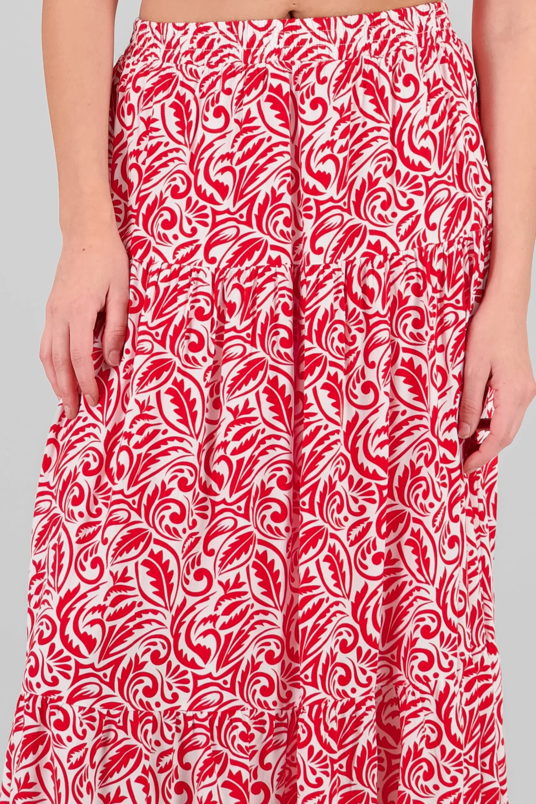 Shasa Leaf Print Maxi Skirt
