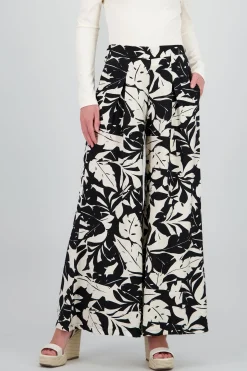 Shasa Leaf Printed Wide Leg Pant