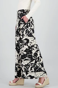 Shasa Leaf Printed Wide Leg Pant
