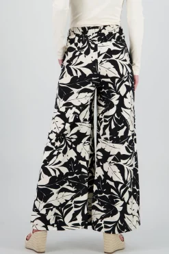 Shasa Leaf Printed Wide Leg Pant