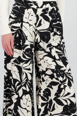 Shasa Leaf Printed Wide Leg Pant