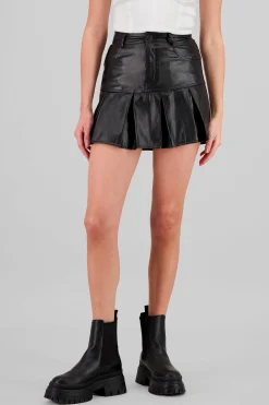 Shasa Leather Effect Mini Skirt
