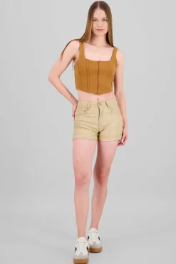 Shasa Leathereffect Hem Shorts