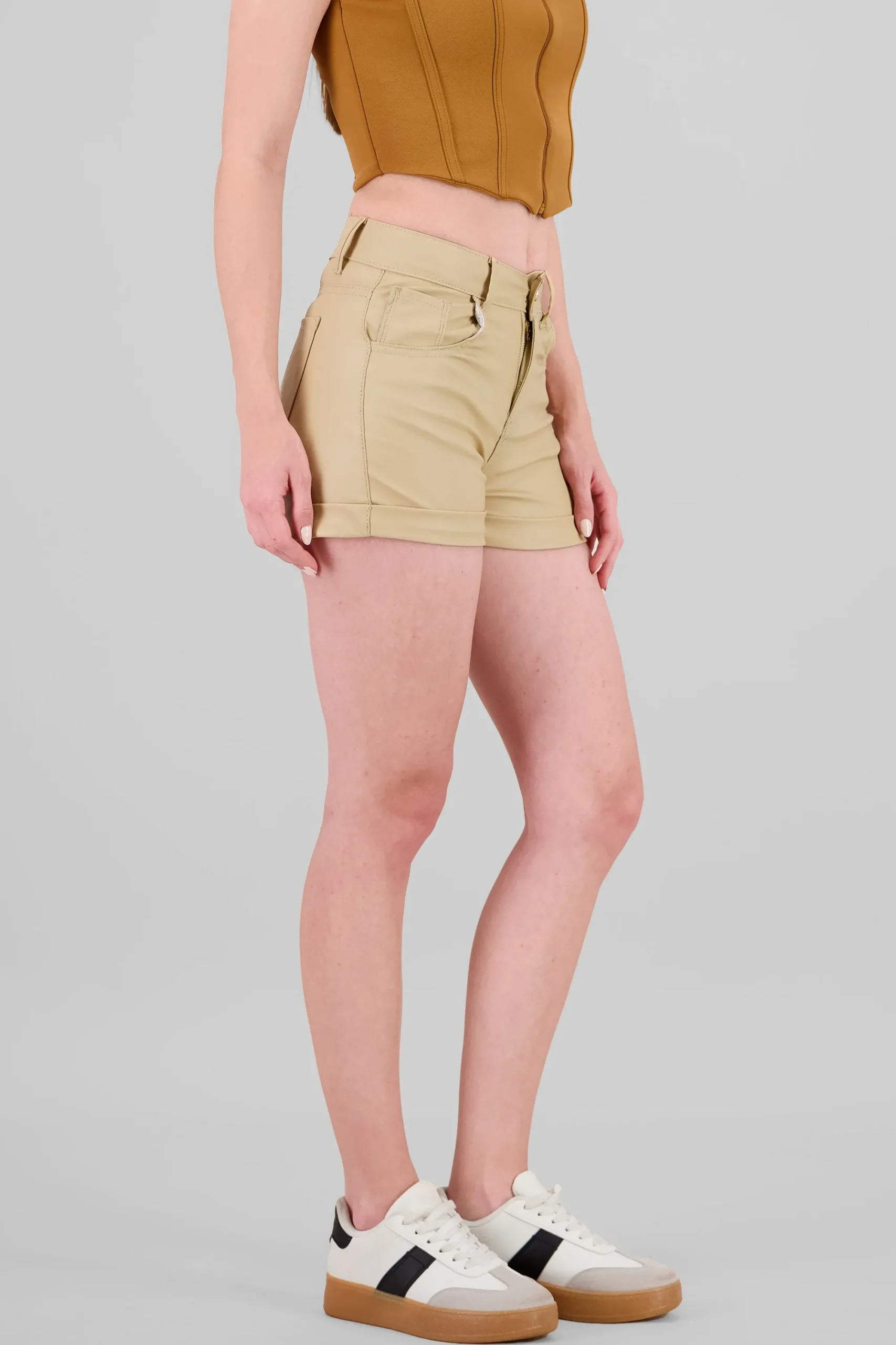Shasa Leathereffect Hem Shorts