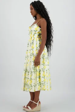Shasa Lemon Print Midi Dress