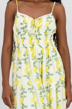 Shasa Lemon Print Midi Dress