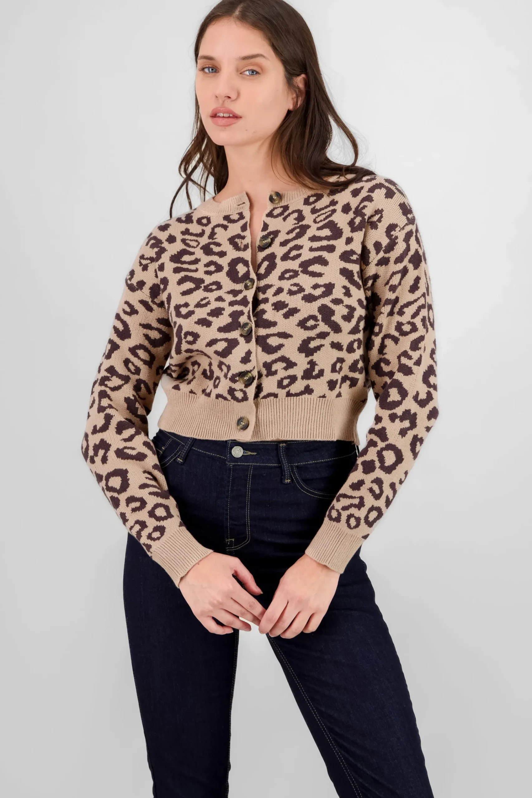 Shasa Leopard Knit Cardigan