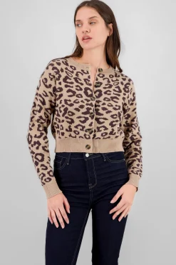 Shasa Leopard Knit Cardigan