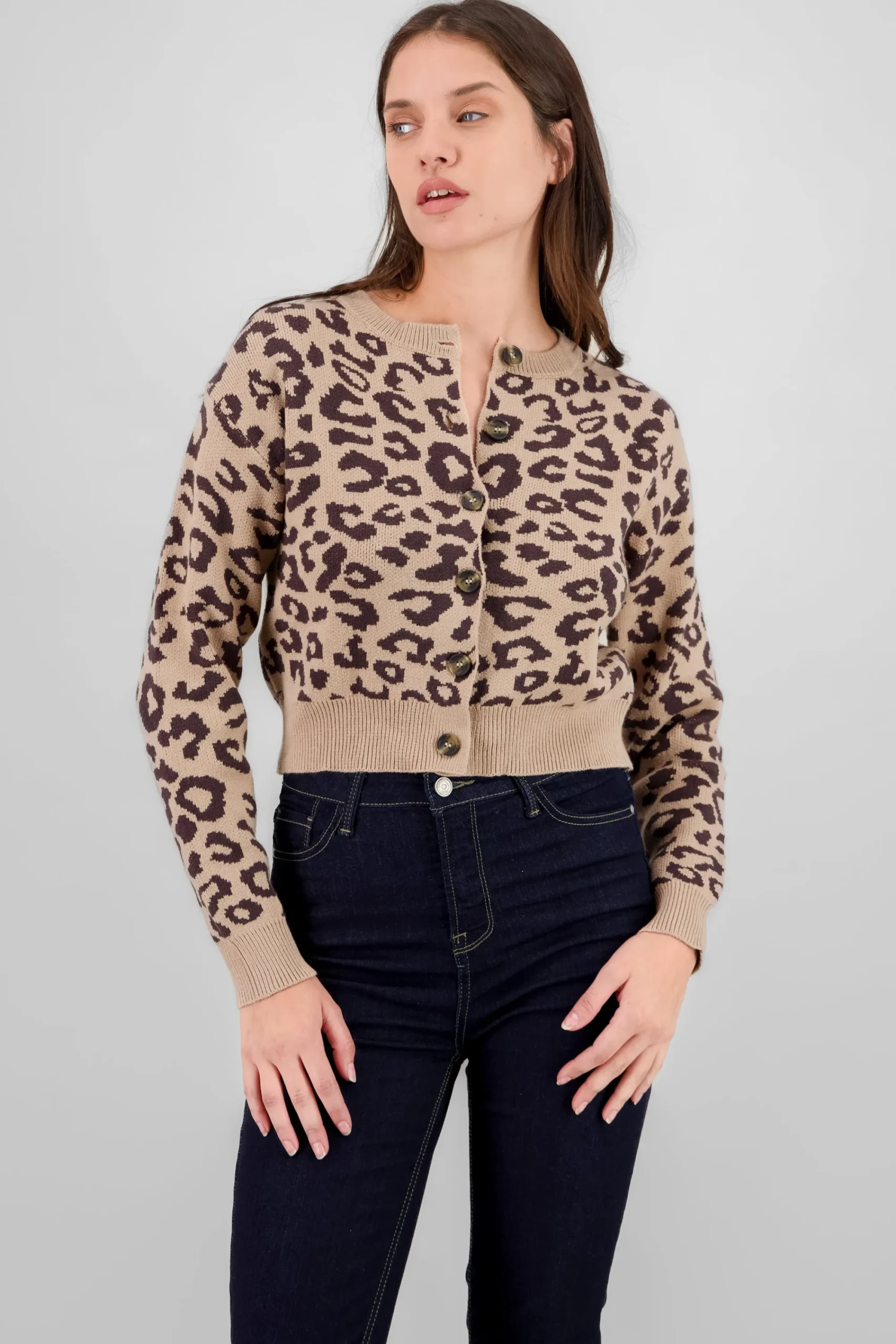 Shasa Leopard Knit Cardigan