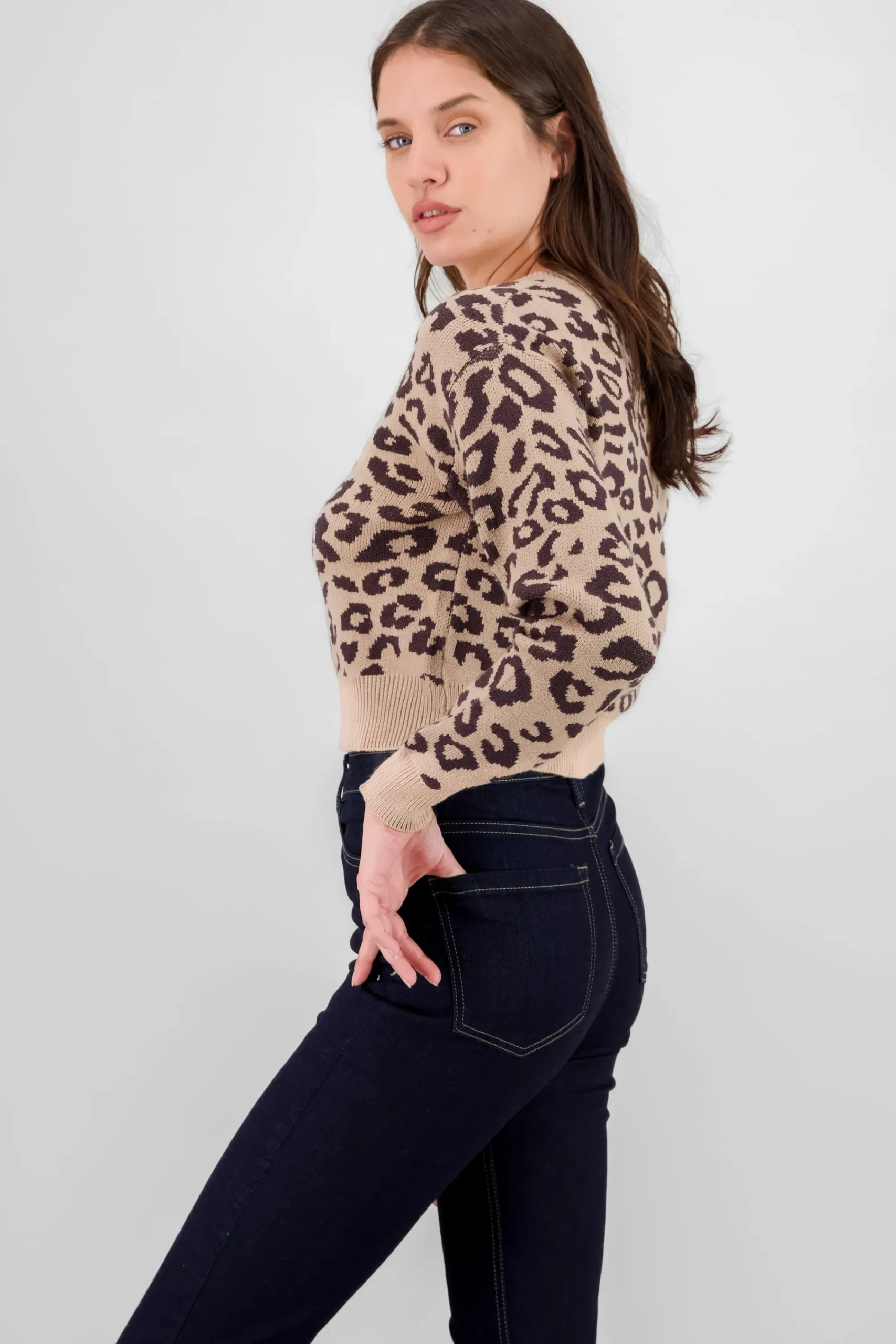 Shasa Leopard Knit Cardigan