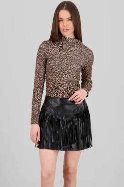 Shasa Leopard Print Long Sleeve Top