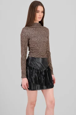 Shasa Leopard Print Long Sleeve Top