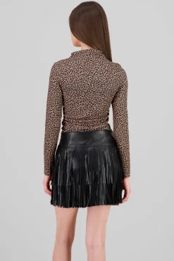 Shasa Leopard Print Long Sleeve Top