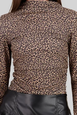 Shasa Leopard Print Long Sleeve Top