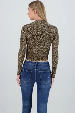 Shasa Leopard Print Long Sleeve Top