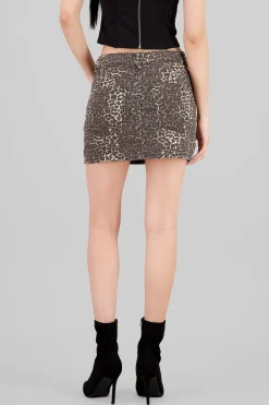 Shasa Leopard Print Mini Skirt