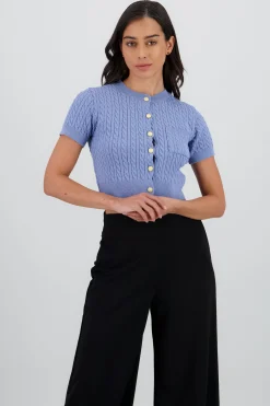 Shasa Light Knit Top with Chain Detail