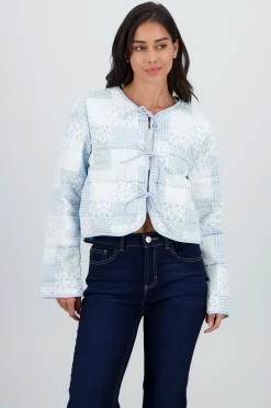 Shasa Lightweight Jacket with Patches and Bow Detail