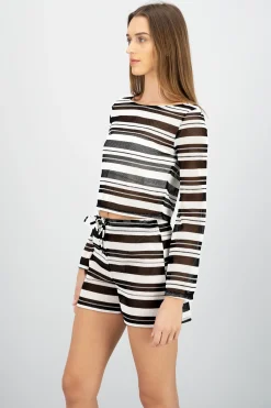 Shasa Lightweight Long Sleeve Striped Top