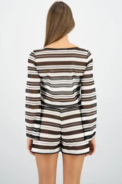 Shasa Lightweight Long Sleeve Striped Top