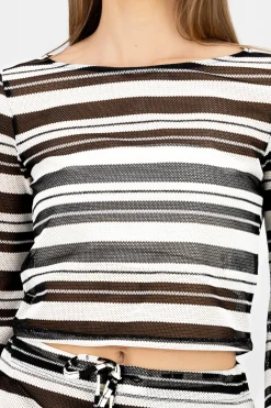 Shasa Lightweight Long Sleeve Striped Top