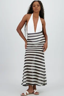 Shasa Lightweight Striped Maxi Skirt