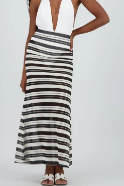 Shasa Lightweight Striped Maxi Skirt