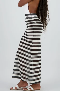 Shasa Lightweight Striped Maxi Skirt