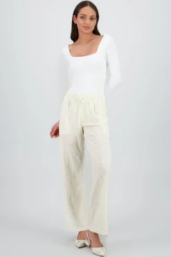 Shasa Lightweight Textured Drawstring Pants