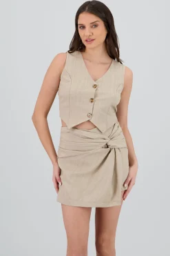 Shasa Lightweight Vest with Button Detail