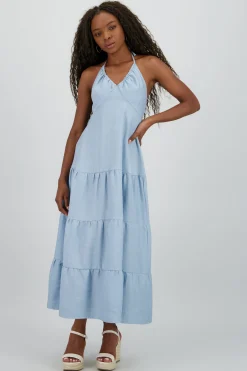 Shasa Linen Halter Maxi Dress