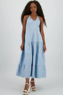 Shasa Linen Halter Maxi Dress